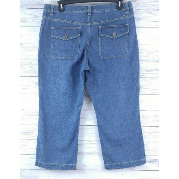 Tommy Hilfiger Women's Detail Stitch Button Pocket Petite Denim Jeans Sz 16 - Picture 4 of 8
